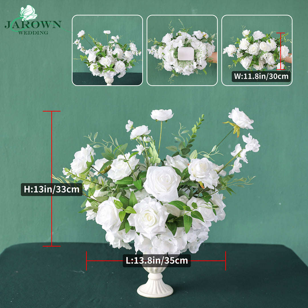 Centerpiece & Candelabra & Aisle & Backdrop Flower in Green/White