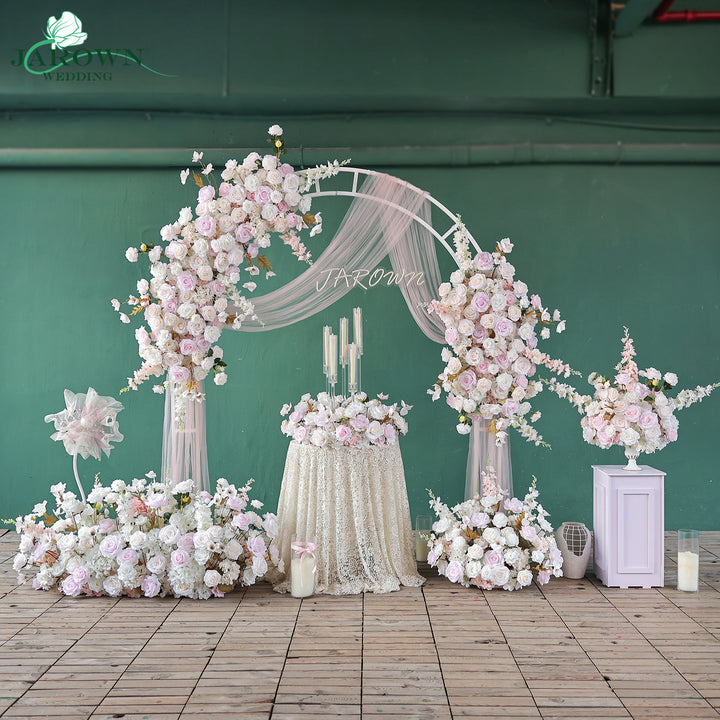 Centerpiece & Candelabra & Aisle & Backdrop Flower in Pink/White