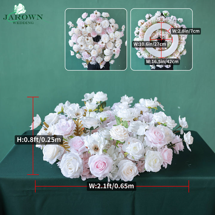 Centerpiece & Candelabra & Aisle & Backdrop Flower in Pink/White