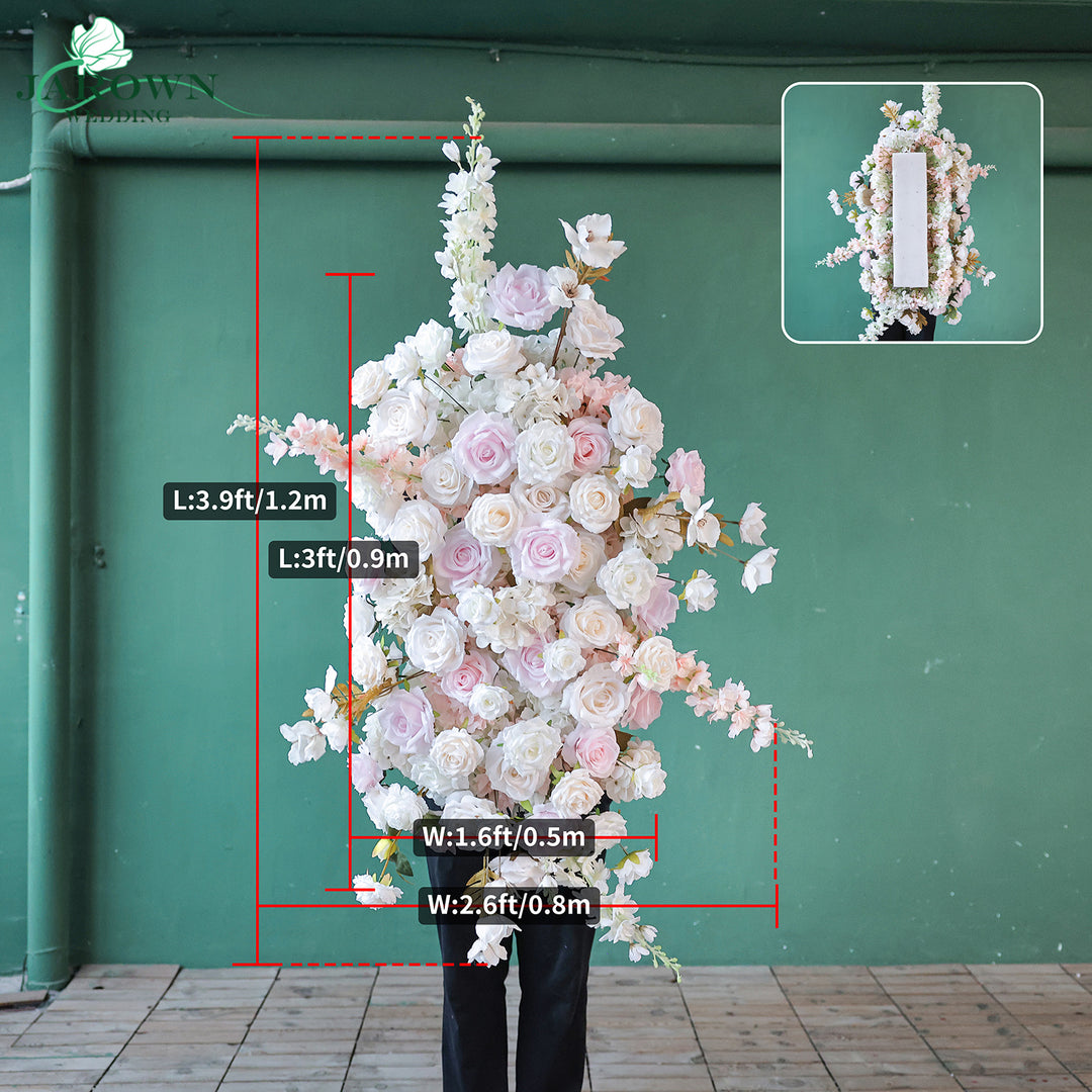Centerpiece & Candelabra & Aisle & Backdrop Flower in Pink/White