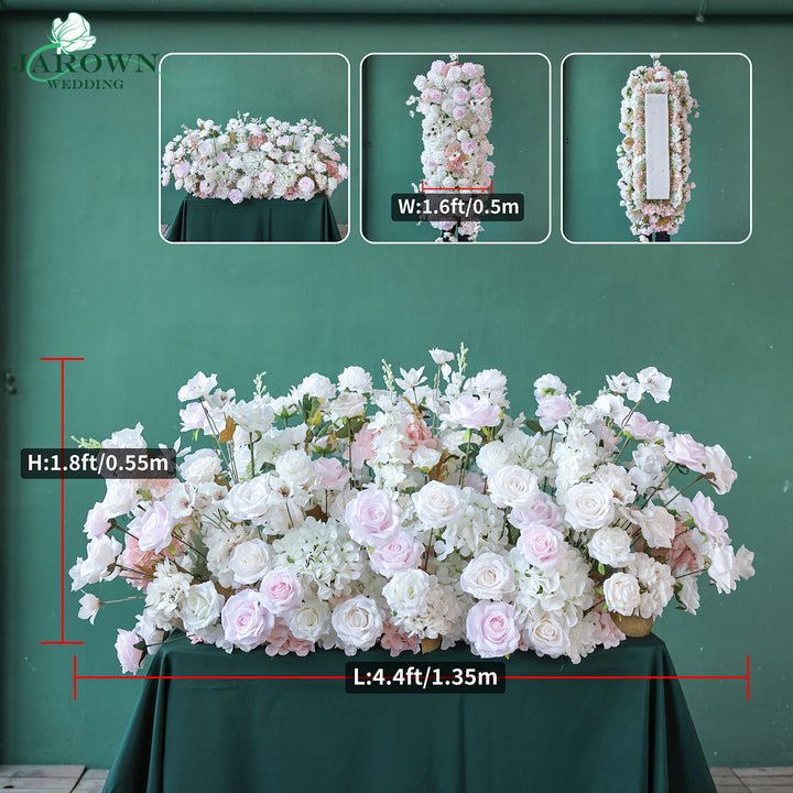 Centerpiece & Candelabra & Aisle & Backdrop Flower in Pink/White