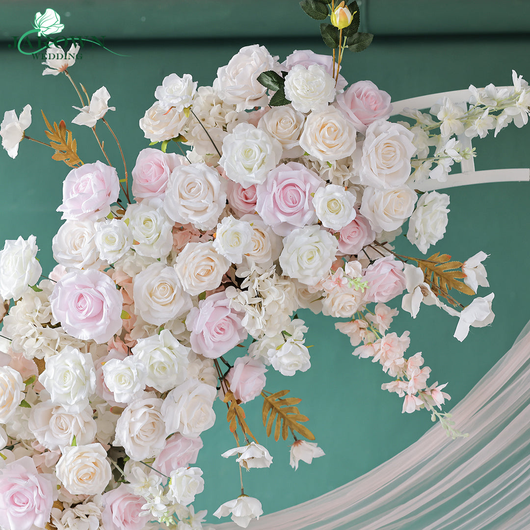Centerpiece & Candelabra & Aisle & Backdrop Flower in Pink/White