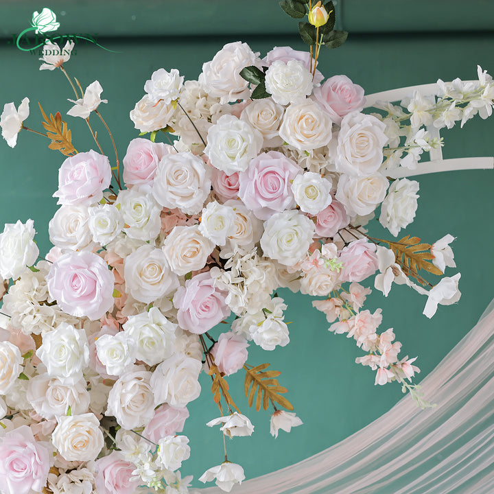 Centerpiece & Candelabra & Aisle & Backdrop Flower in Pink/White