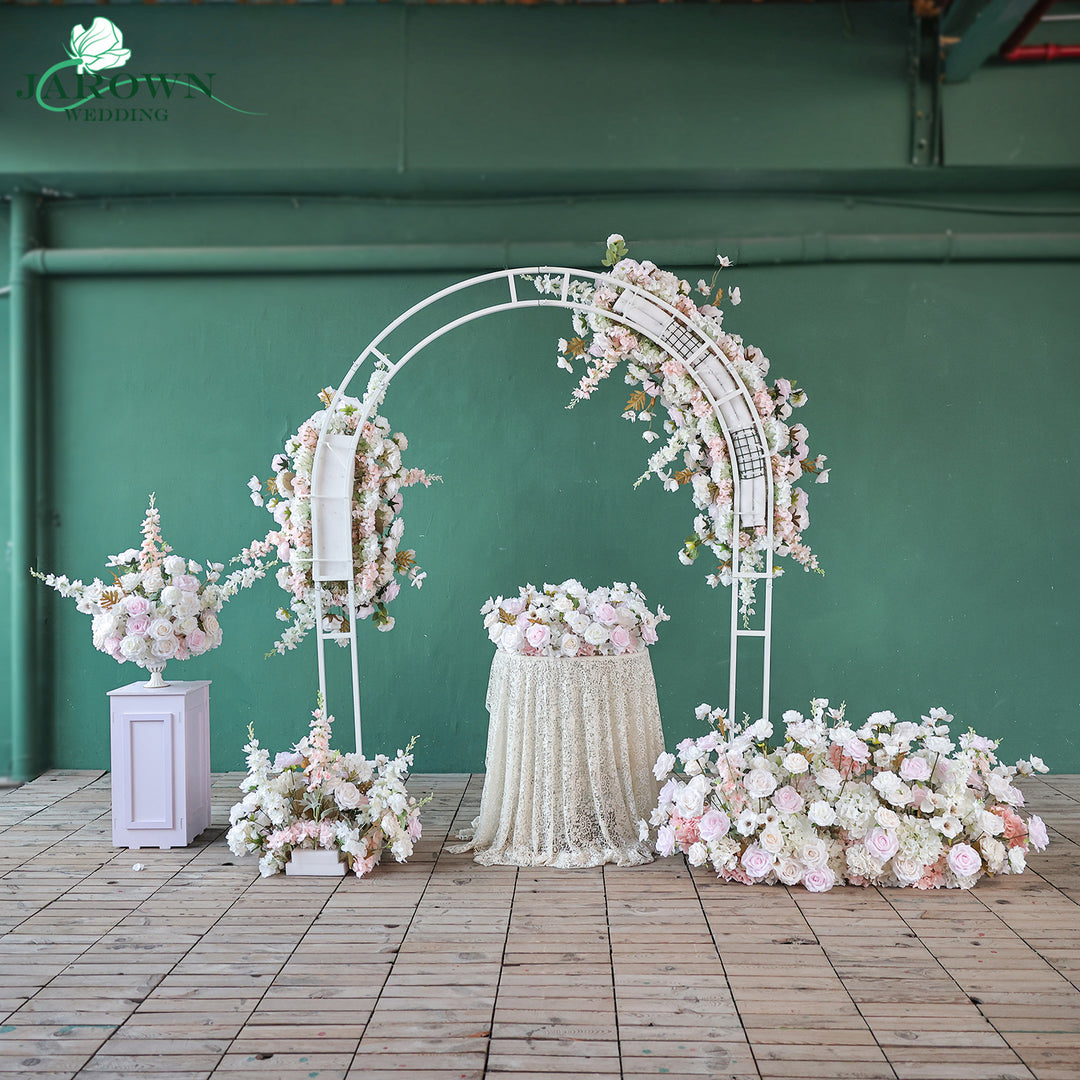 Centerpiece & Candelabra & Aisle & Backdrop Flower in Pink/White