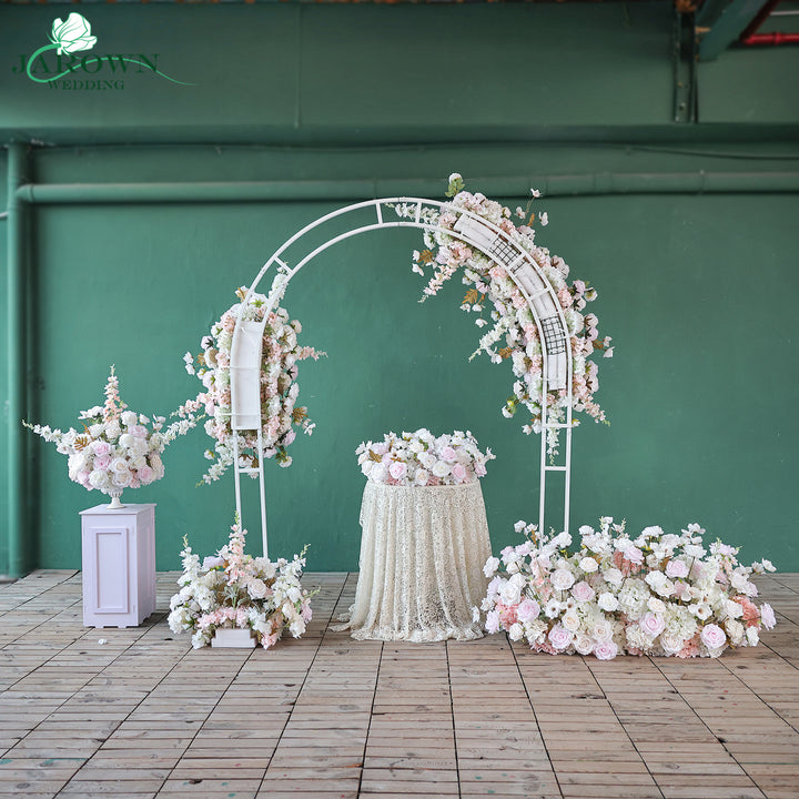 Centerpiece & Candelabra & Aisle & Backdrop Flower in Pink/White