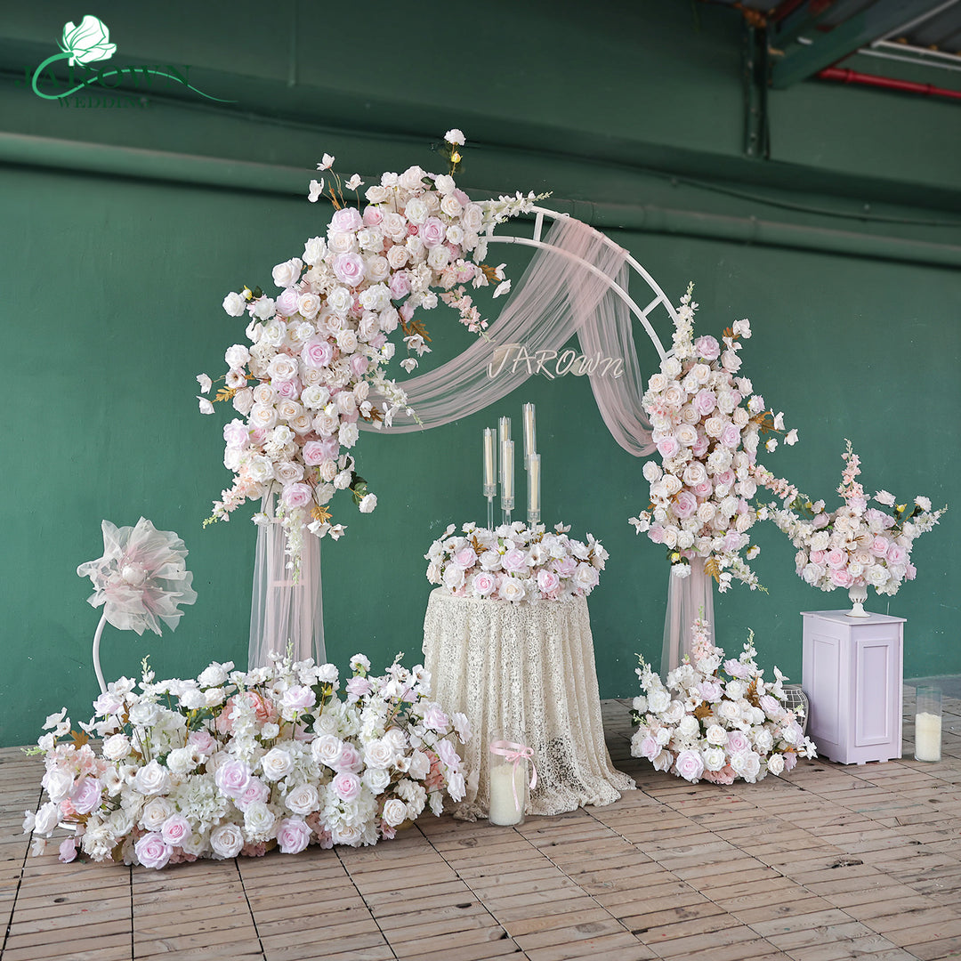 Centerpiece & Candelabra & Aisle & Backdrop Flower in Pink/White