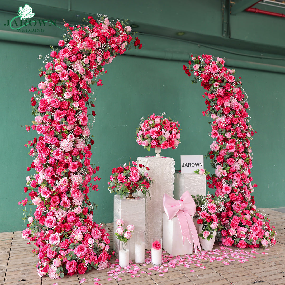 Centerpiece &amp; Open-Ended Flower Arch in Pink/Green