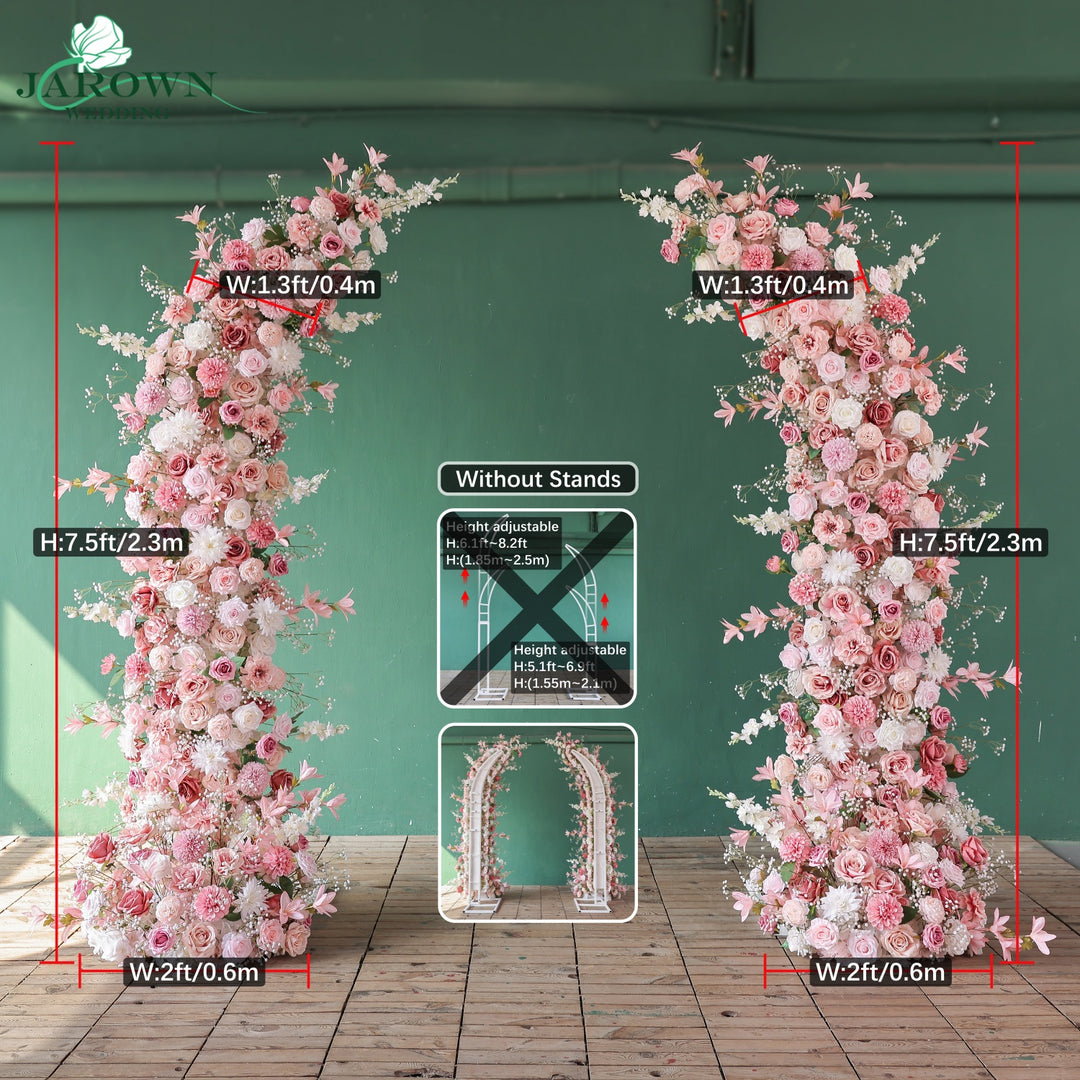 Centerpiece & Open-Ended Flower Arch in Pink/White