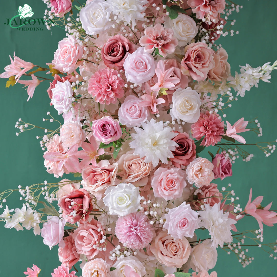 Centerpiece & Open-Ended Flower Arch in Pink/White