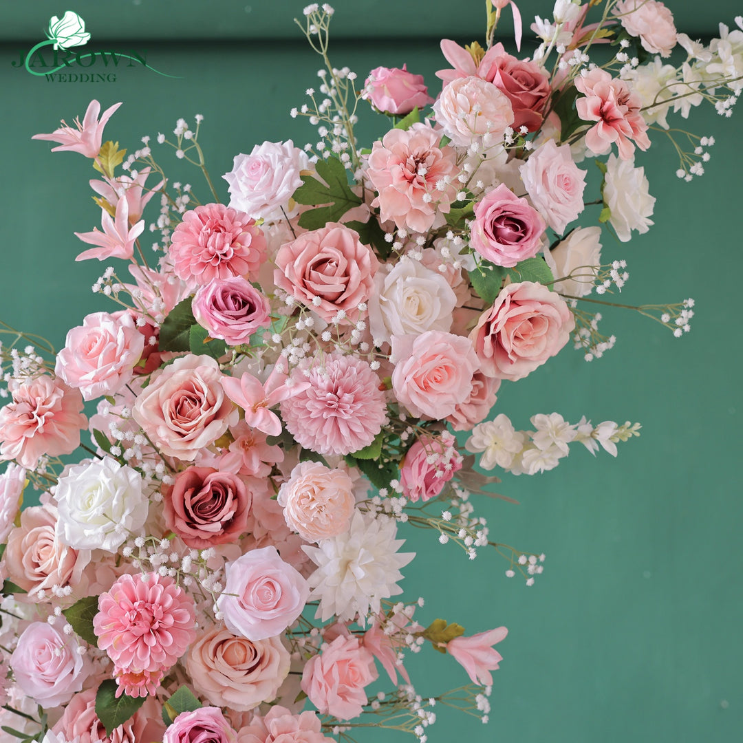 Centerpiece & Open-Ended Flower Arch in Pink/White