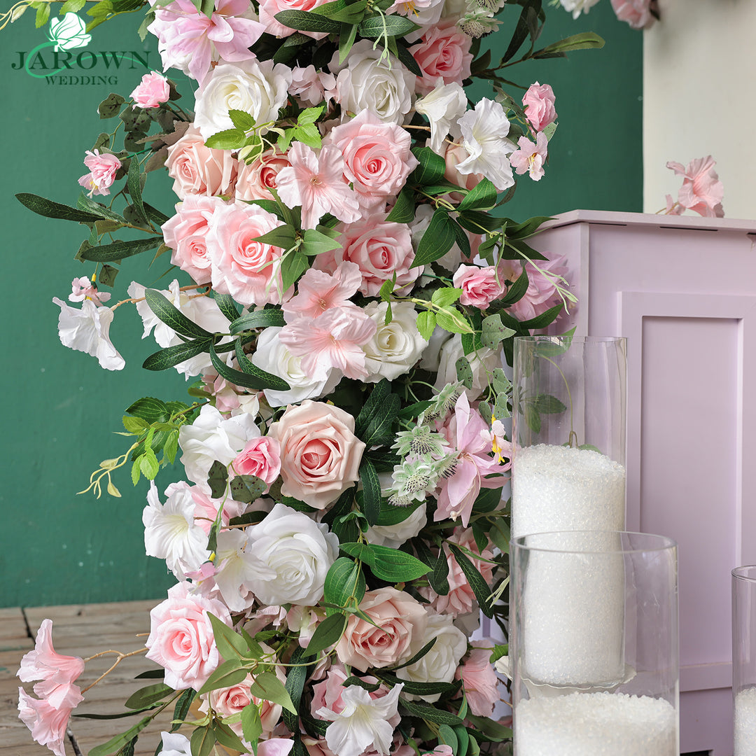 Centerpiece & Rectangular Flower Arch in Pink/White/Green