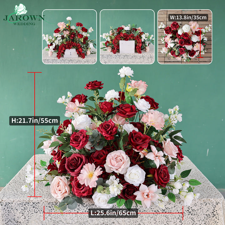 Centerpiece & Round Flower Arch in Burgundy/Pink/White