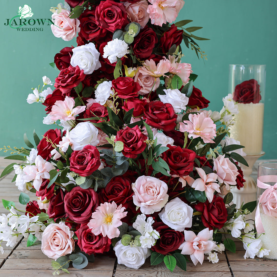 Centerpiece & Round Flower Arch in Burgundy/Pink/White