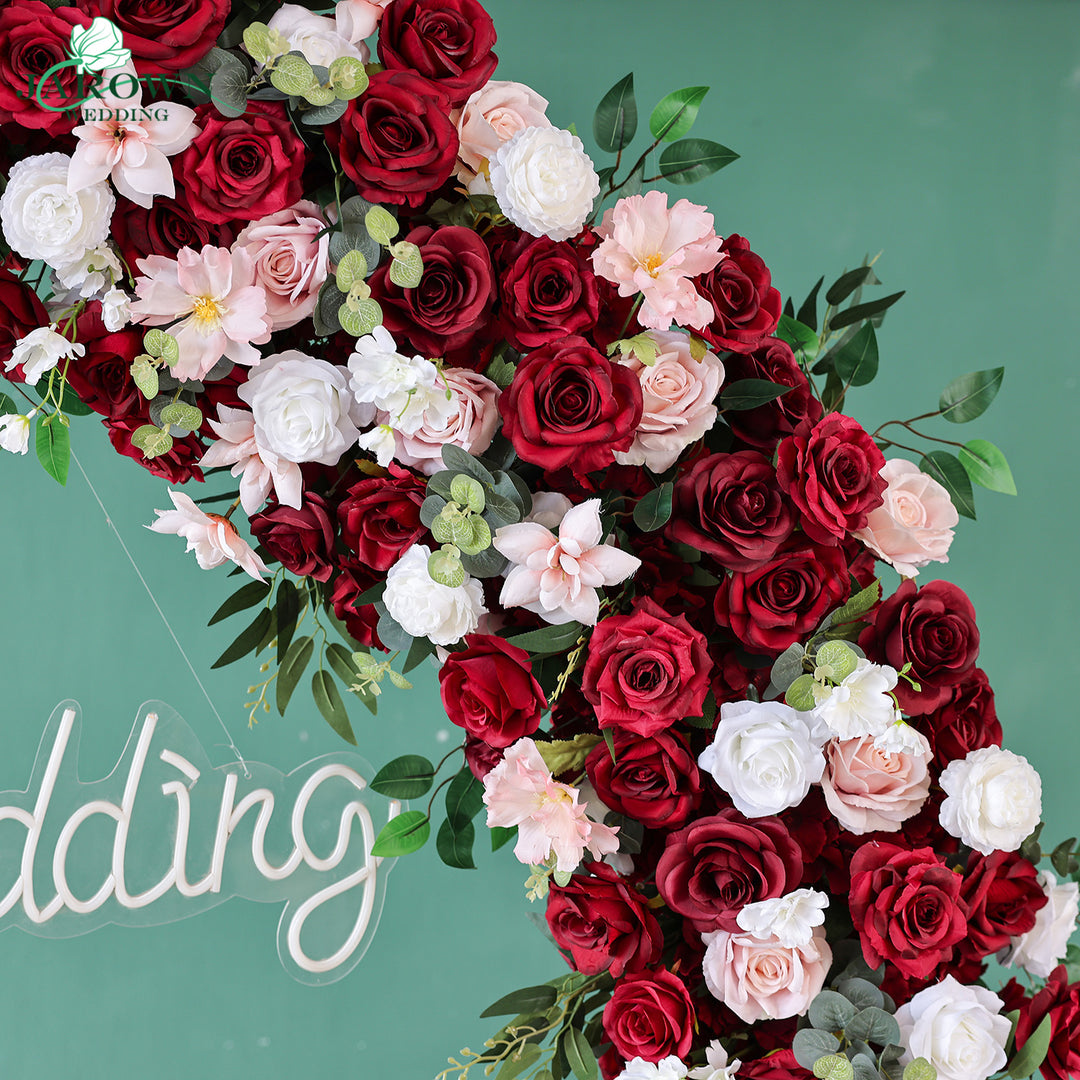 Centerpiece & Round Flower Arch in Burgundy/Pink/White