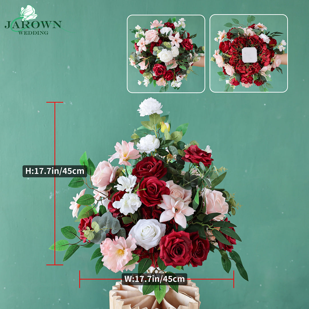 Centerpiece & Round Flower Arch in Burgundy/Pink/White