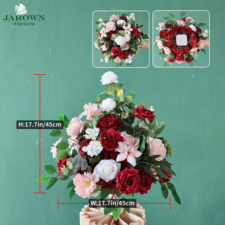 Centerpiece & Round Flower Arch in Burgundy/Pink/White