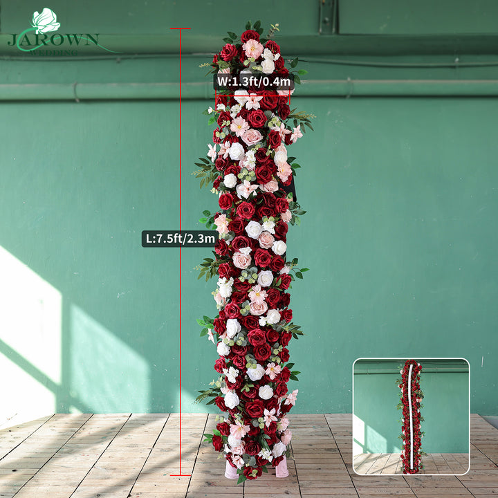 Centerpiece & Round Flower Arch in Burgundy/Pink/White