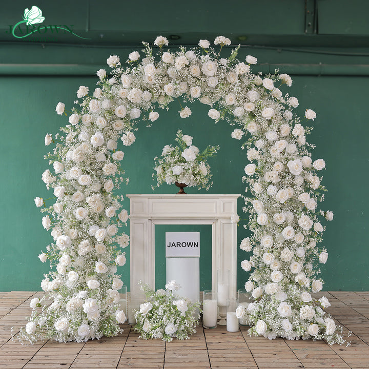 Centerpiece & Round Flower Arch in White