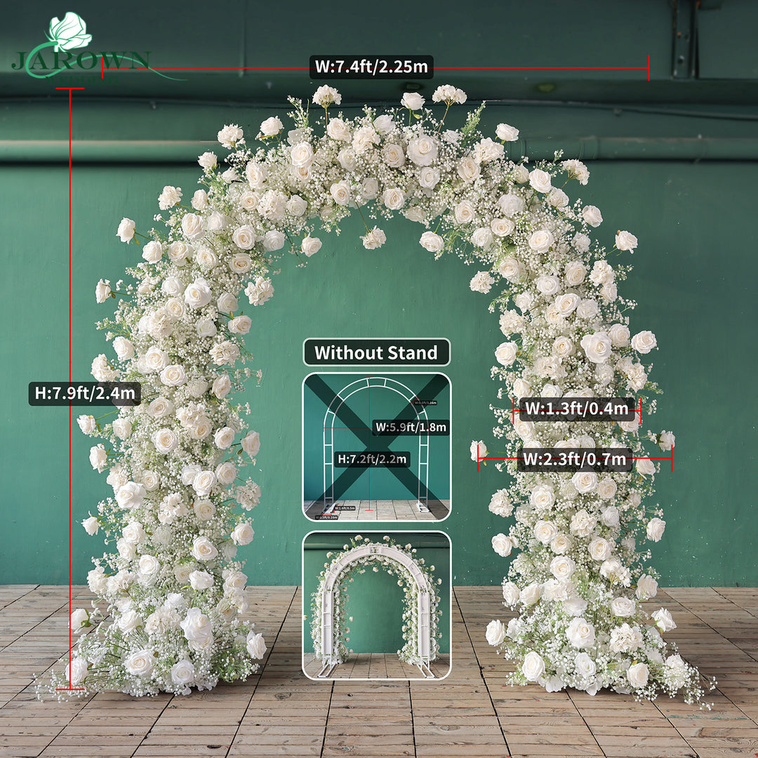 Centerpiece & Round Flower Arch in White