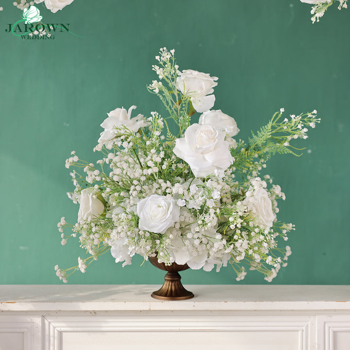 Centerpiece & Round Flower Arch in White