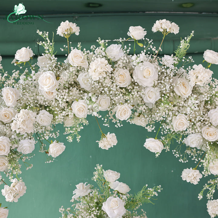 Centerpiece & Round Flower Arch in White