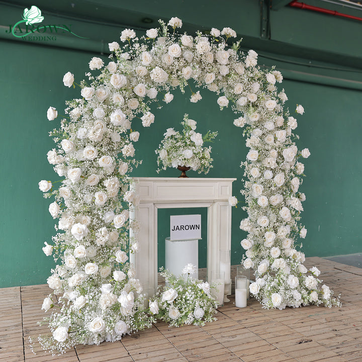 Centerpiece & Round Flower Arch in White