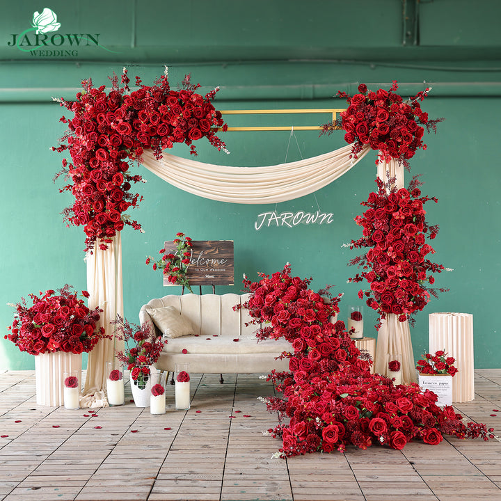 Centerpiece & Runner & Backdrop Flower in Red