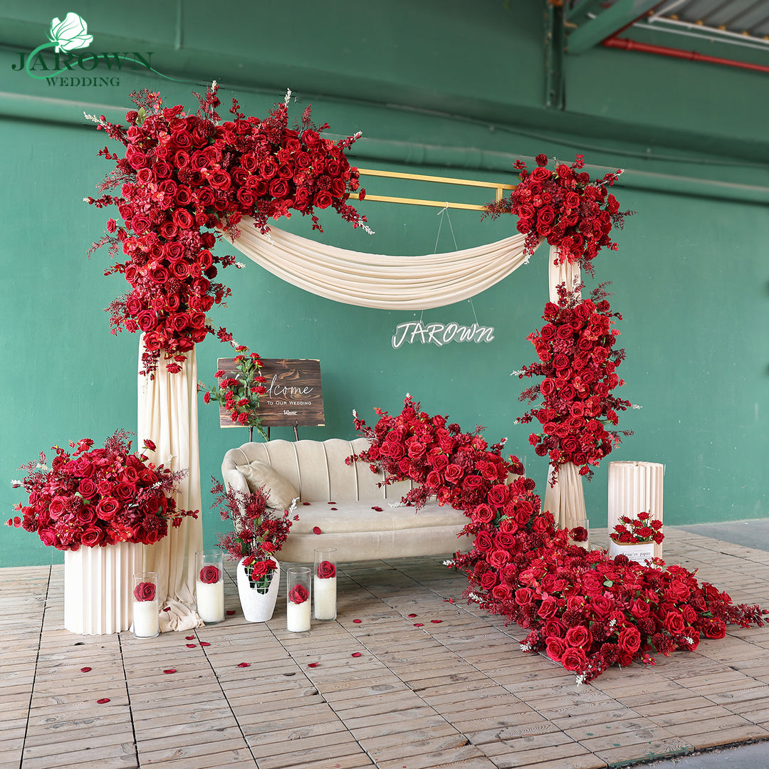 Centerpiece & Runner & Backdrop Flower in Red