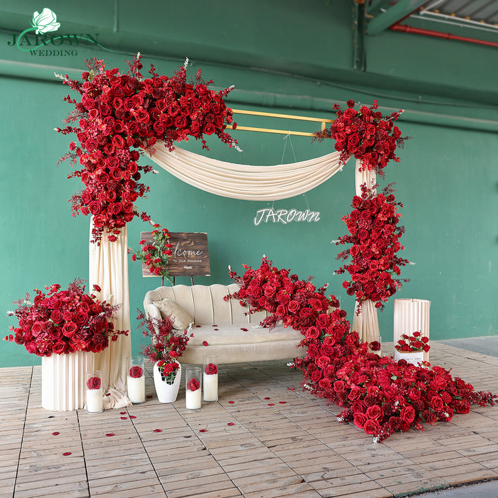 Centerpiece & Runner & Backdrop Flower in Red