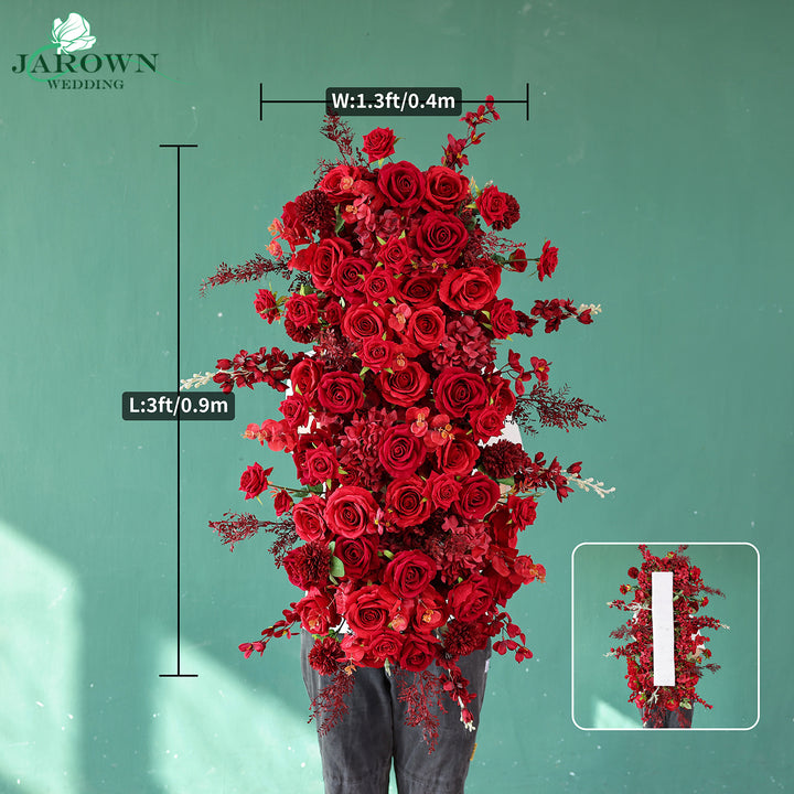 Centerpiece & Runner & Backdrop Flower in Red