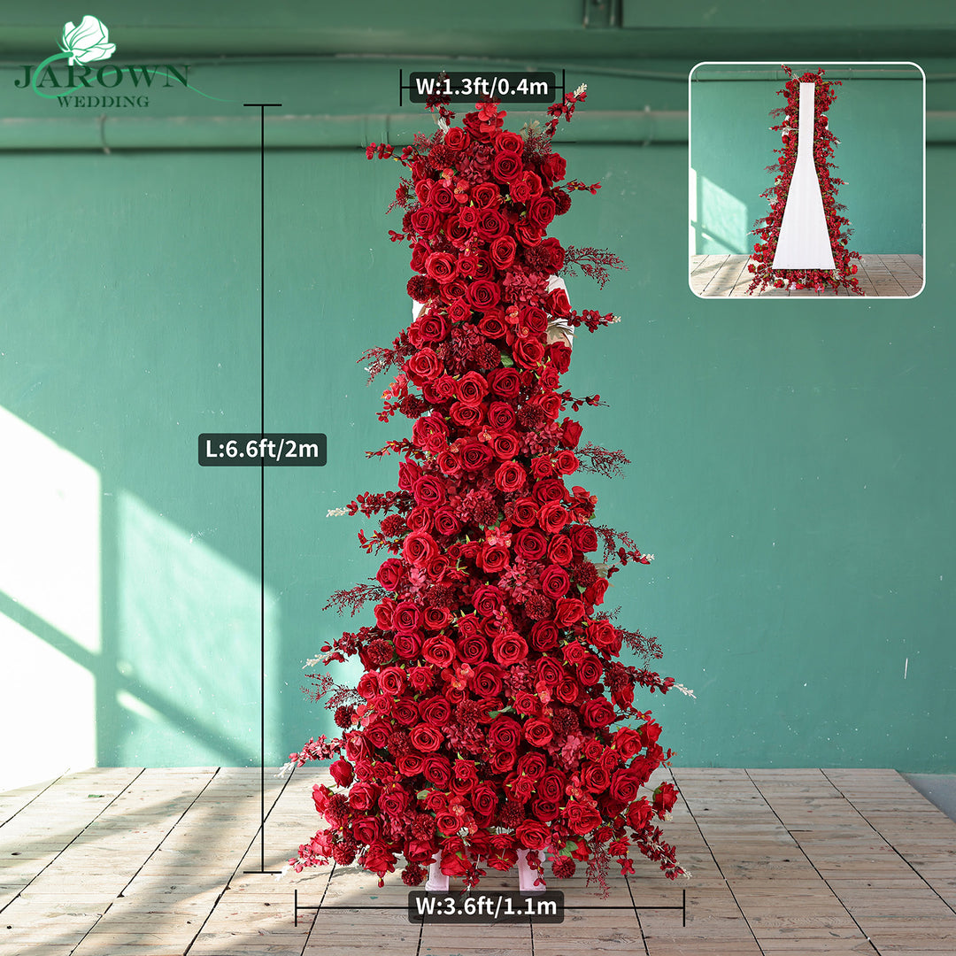 Centerpiece & Runner & Backdrop Flower in Red