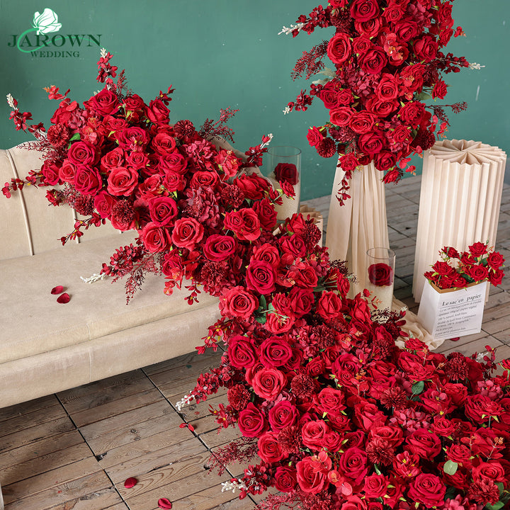 Centerpiece & Runner & Backdrop Flower in Red