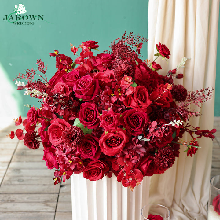 Centerpiece & Runner & Backdrop Flower in Red