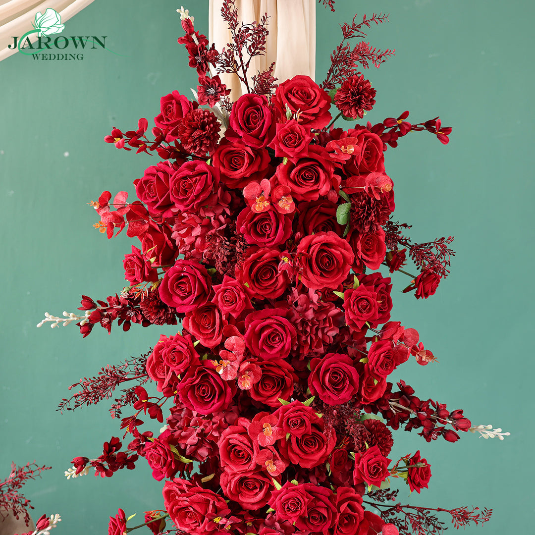 Centerpiece & Runner & Backdrop Flower in Red