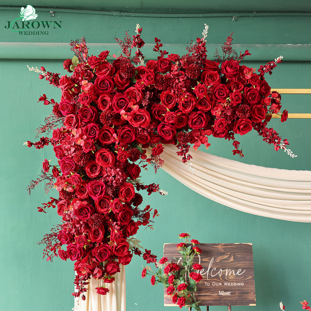 Centerpiece & Runner & Backdrop Flower in Red