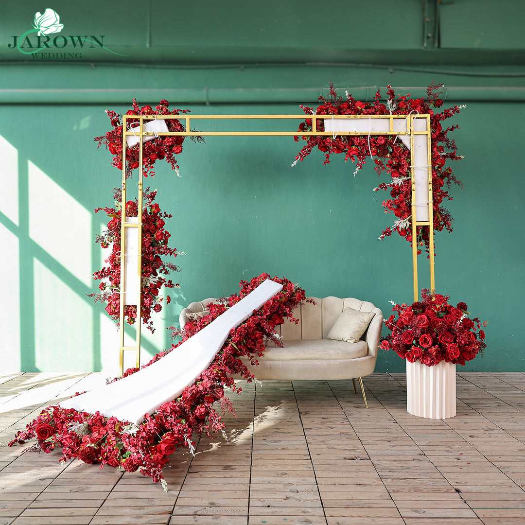 Centerpiece & Runner & Backdrop Flower in Red