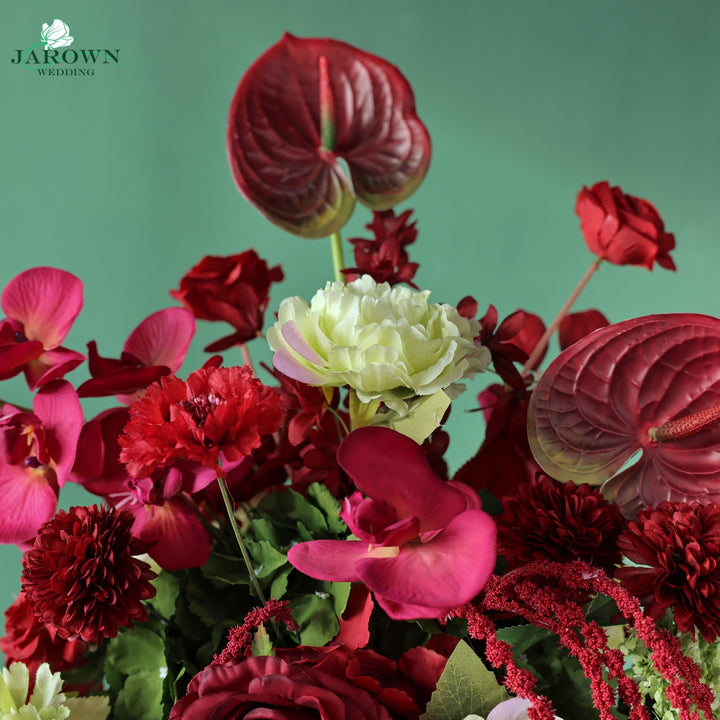 Centerpiece in Burgundy/Red/Green