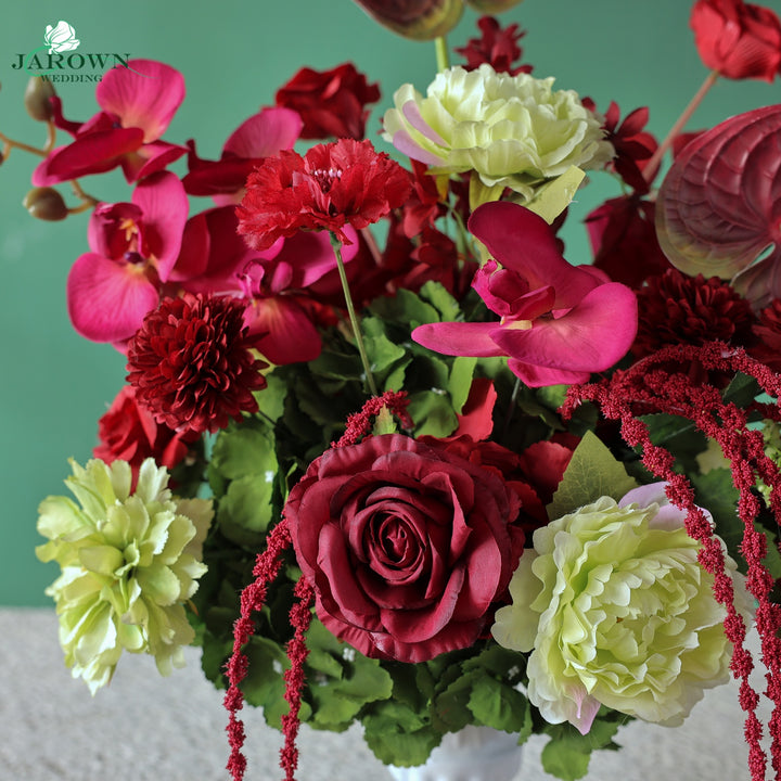 Centerpiece in Burgundy/Red/Green