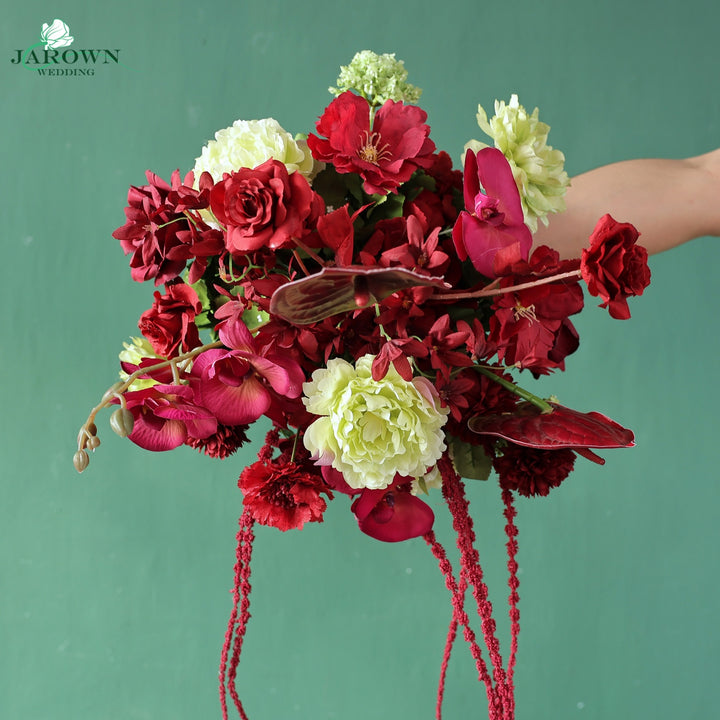 Centerpiece in Burgundy/Red/Green