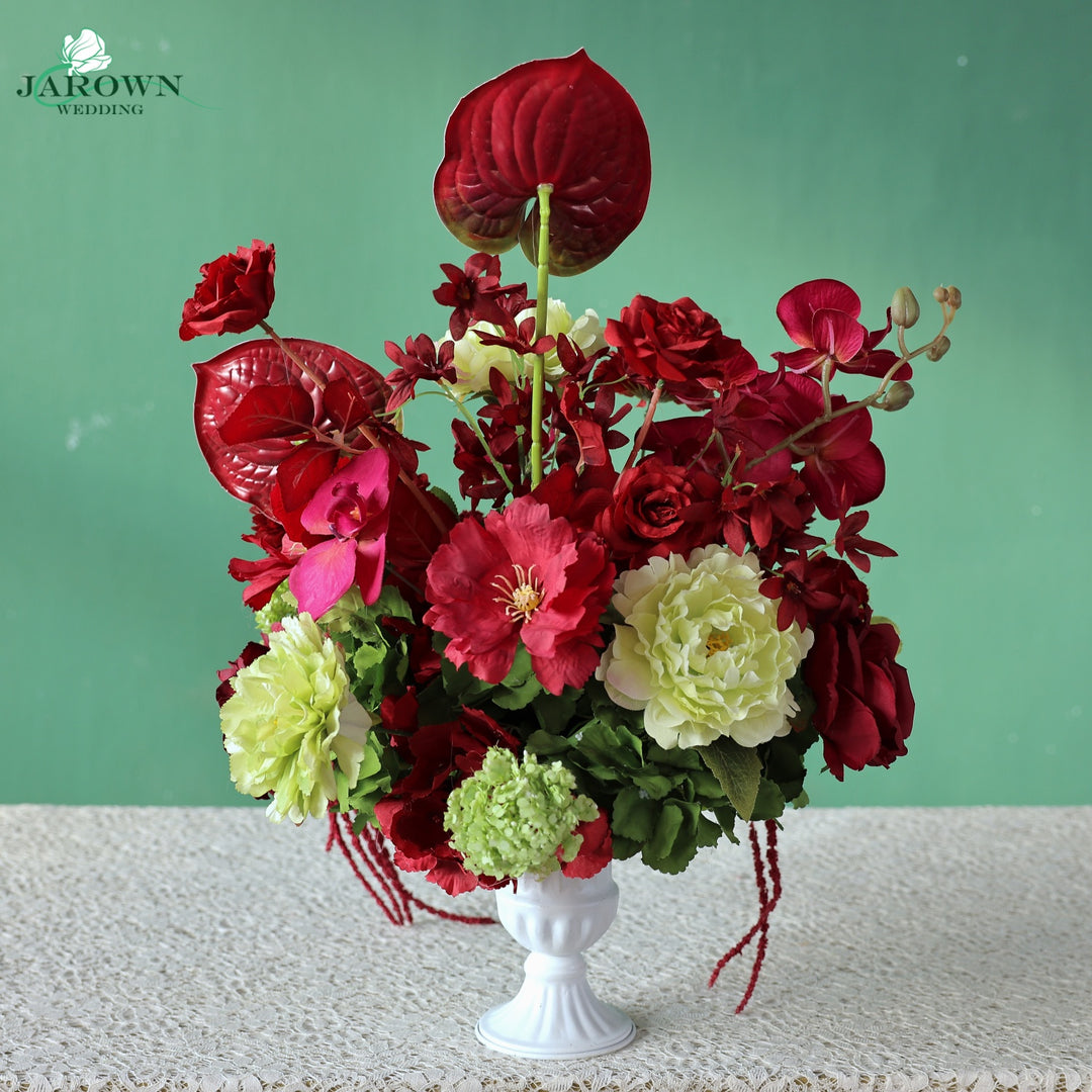 Centerpiece in Burgundy/Red/Green