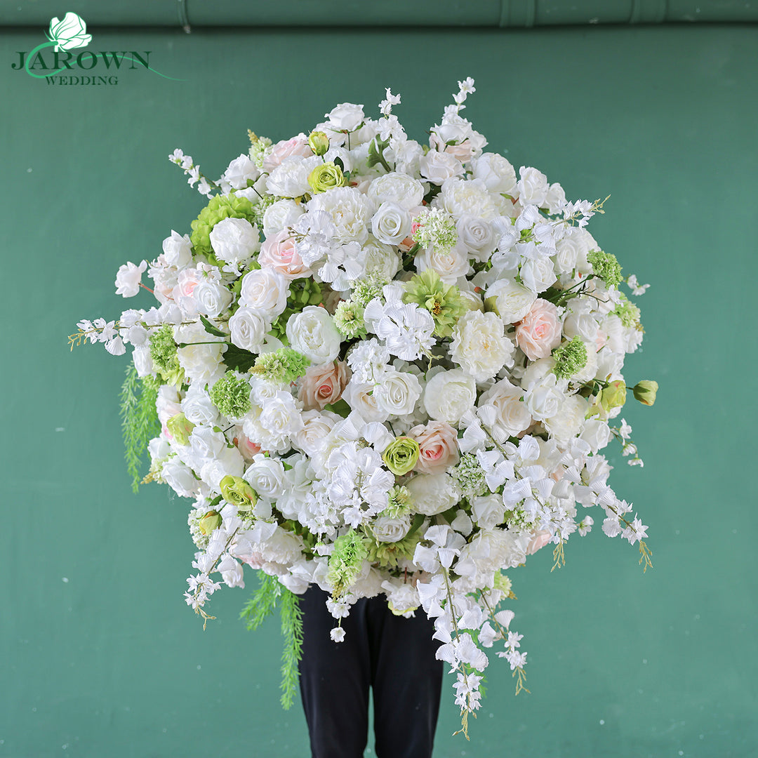 Centerpiece in White/Green/Pink