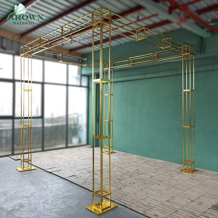 Cube-Shaped Shiny Golden Pro Stand