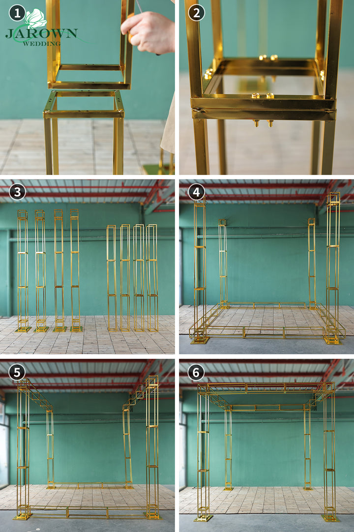 Cube-Shaped Shiny Golden Pro Stand