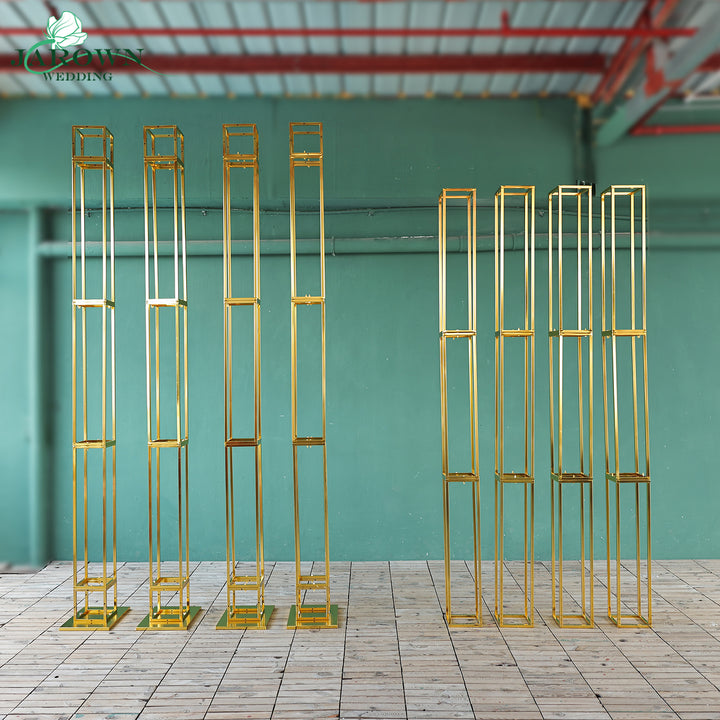 Cube-Shaped Shiny Golden Pro Stand