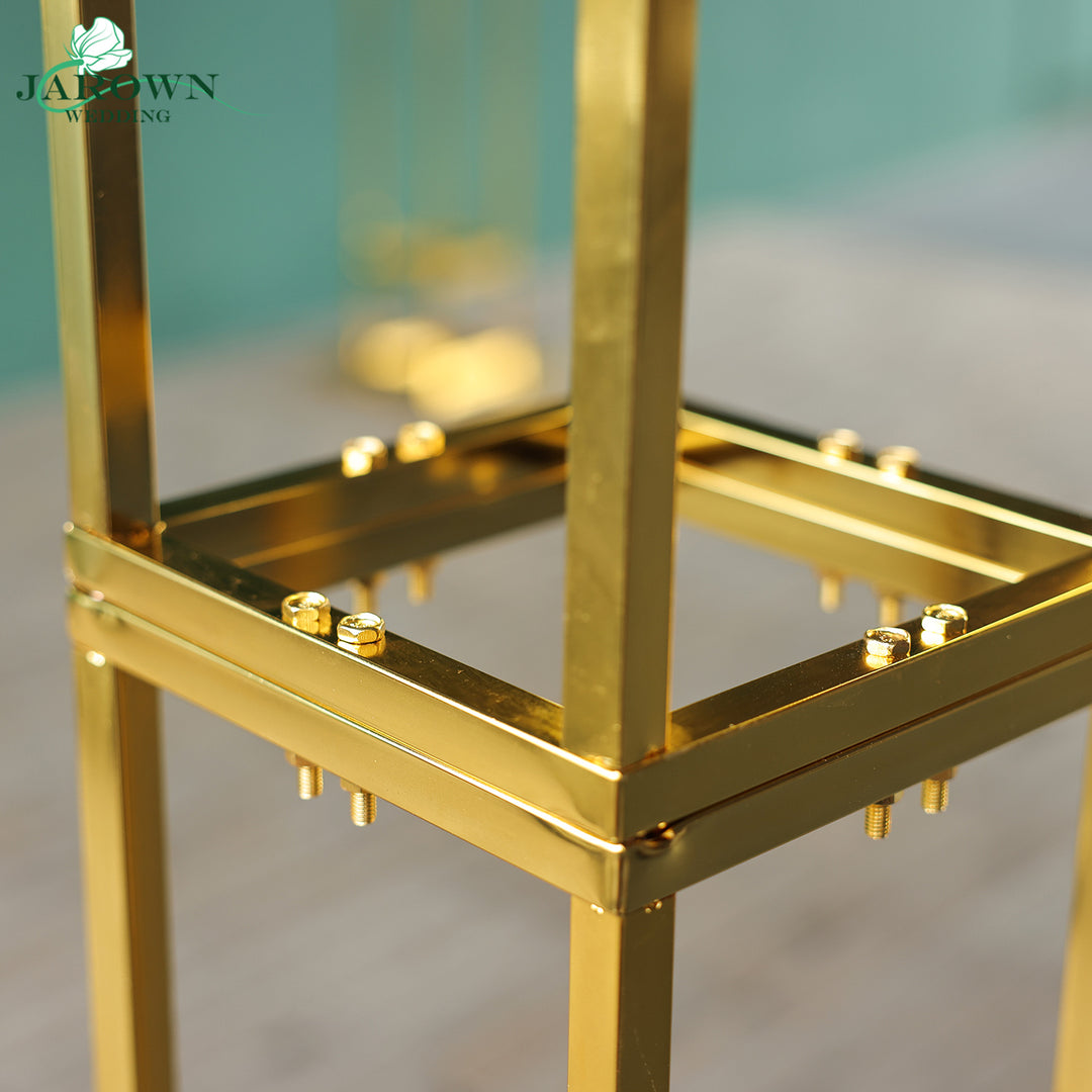 Cube-Shaped Shiny Golden Pro Stand