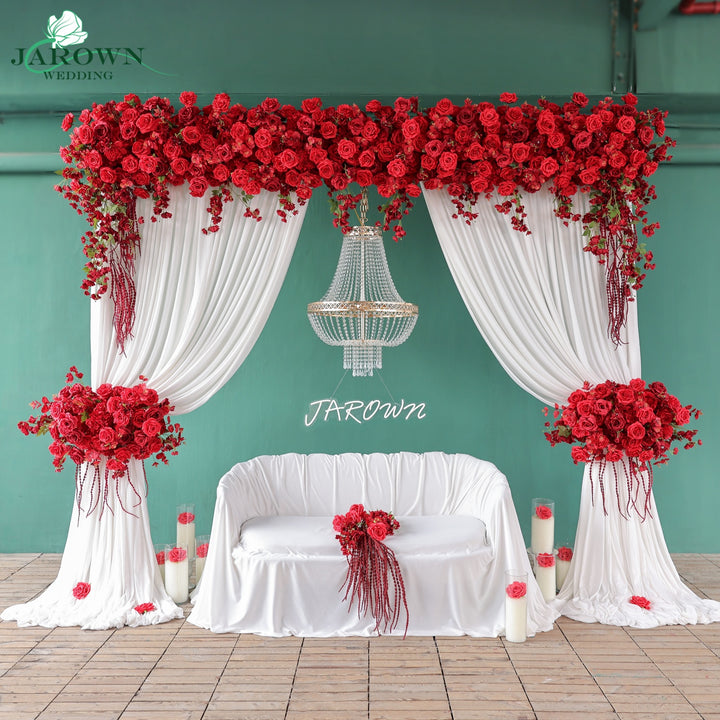 Curtain Runner Flowers in Red