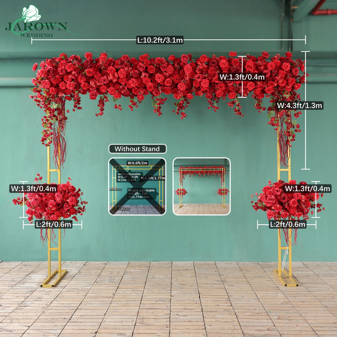Curtain Runner Flowers in Red