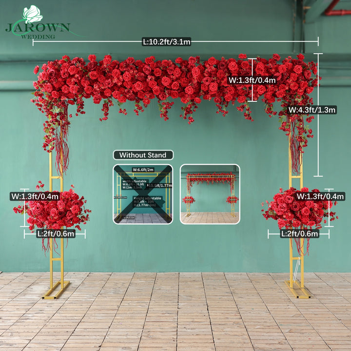 Curtain Runner Flowers in Red