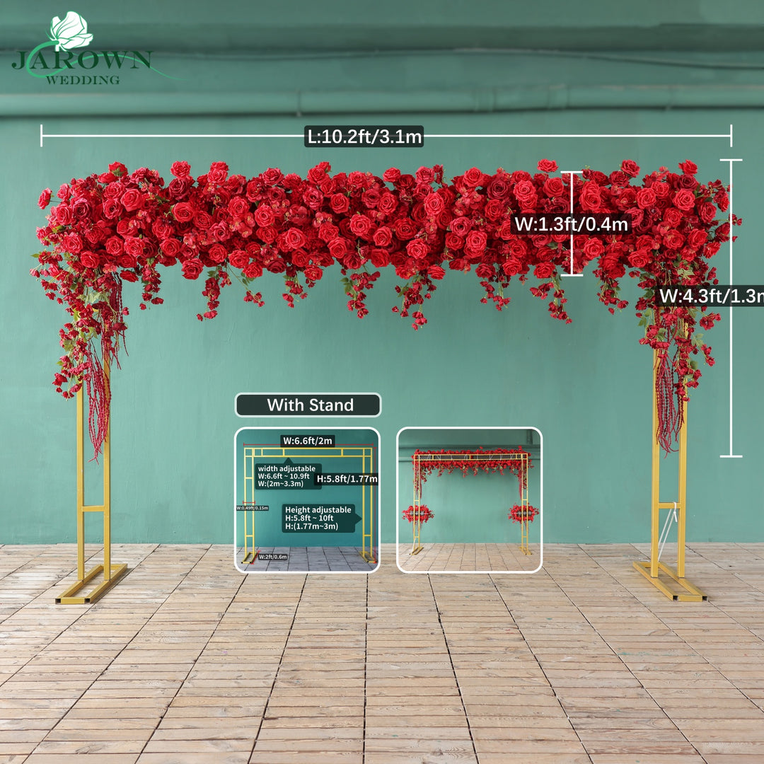 Curtain Runner Flowers in Red