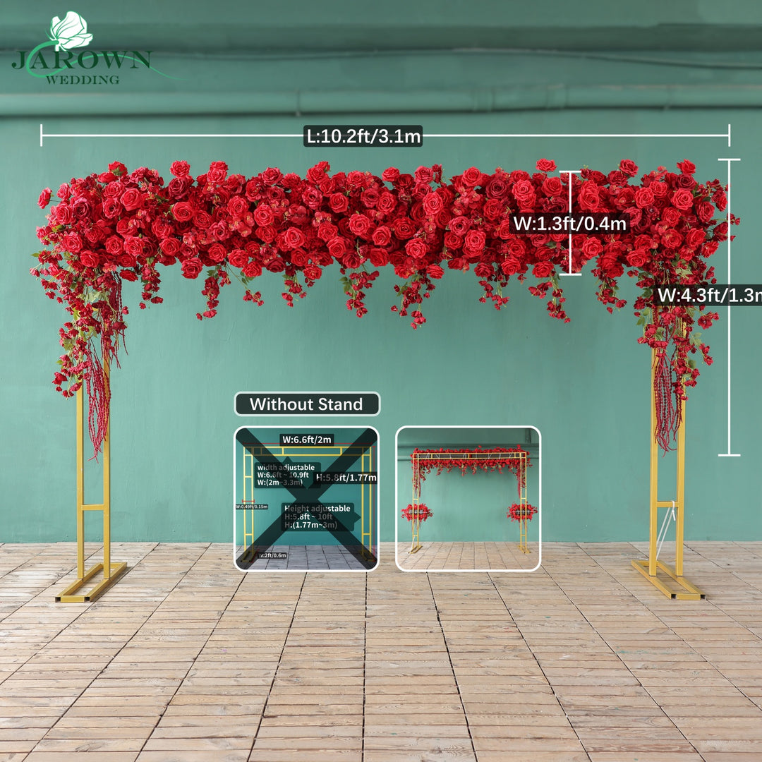 Curtain Runner Flowers in Red
